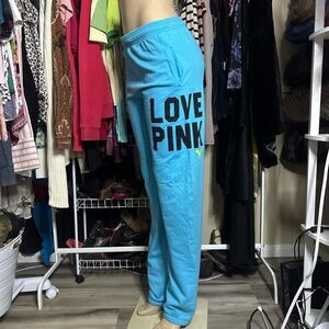 Victoria's Secret PINK Women's Blue and Black Joggers